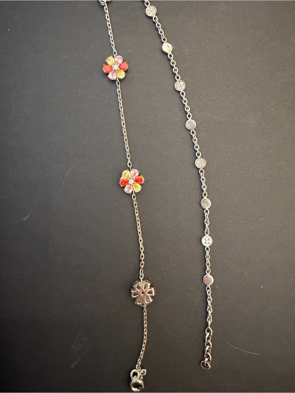 Multi-Color Floral Station Necklace - Women Jewelry